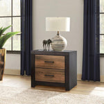 Dewcrest Licorice/Caramel Wood 2-Drawer Nightstand