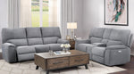 Dickinson 2-Pc Charcoal Fabric Power Recliner Sofa Set