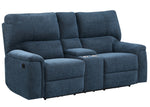 Dickinson 2-Pc Indigo Fabric Manual Recliner Sofa Set