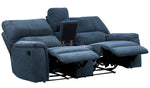 Dickinson Indigo Fabric Manual Recliner Loveseat