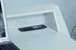Domitilla White Wood Desk with USB & Outlet Port
