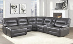 Dyersburg 6-Pc Gray LAF Power Recliner Sectional Sofa