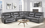 Dyersburg 6-Pc Gray Power Recliner Sectional Sofa