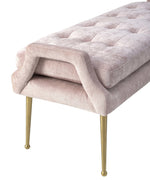 Eileen Blush Slub Velvet Bench