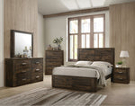 Elettra Antique Walnut Wood Chest with 5 Drawers