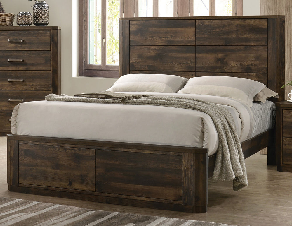 Elettra Antique Walnut Wood King Bed