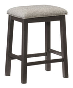 Elias 2 Gray Fabric/Wood Counter Height Stools