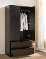 Elisabetta Red Cocoa Wood 2-Drawer Wardrobe