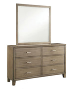 Enrico I Gray Wood 6-Drawer Dresser