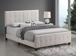 Fairfield Beige Fabric Upholstered King Panel Bed