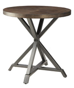 Fideo 3-Pc Burnished Finish Wood/Gray Metal Table Set