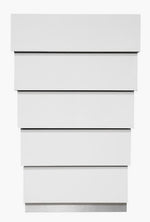 Florence White Lacquer Wood 5-Drawer Chest
