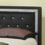 Florrie Black Leather-Like Queen Bed