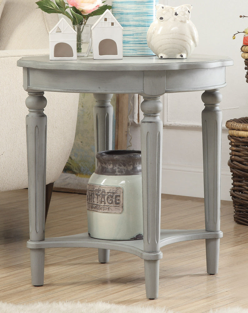 Fordon Antique Slate Wood End Table with Open Shelf