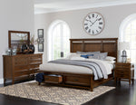 Frazier Park Brown Cherry Wood King Bed with Storage