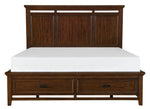 Frazier Park Brown Cherry Wood Queen Bed with Storage