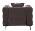 Gillian II Dark Gray Velvet Button Tufted Chair