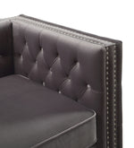 Gillian II Dark Gray Velvet Button Tufted Chair