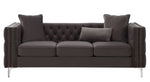 Gillian II Dark Gray Velvet Button Tufted Sofa