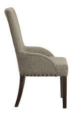 Gloversville 2 Brown Fabric/Wood Arm Chairs