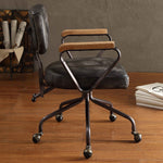 Hallie Vintage Black Top Grain Leather Executive Office Chair