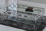 Hannah Silver Metal/Clear Glass Coffee Table