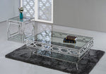 Hannah Silver Metal/Clear Glass Coffee Table