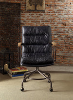 Harith Vintage Blue Top Grain Leather Executive Office Chair