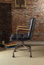 Harith Vintage Blue Top Grain Leather Executive Office Chair