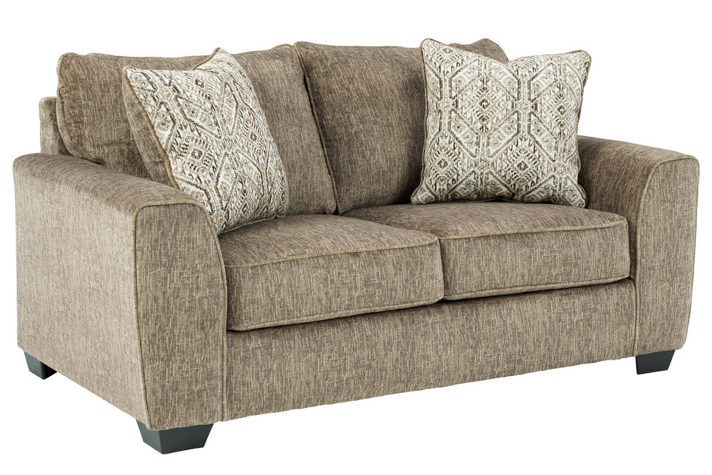 Olin Chocolate Fabric Loveseat