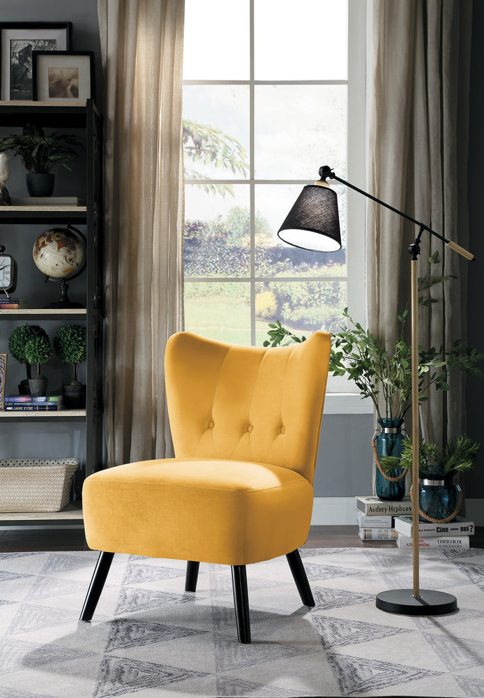 Imani Yellow Velvet Accent Chair