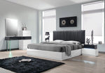 Ireland White & Dark Grey Wood King Bed