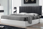 Ireland White & Dark Grey Wood Queen Bed