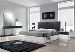 Ireland White & Dark Grey Wood Queen Bed