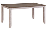 Ithaca 5-Pc Grayish White/Brown Wood Dining Table Set