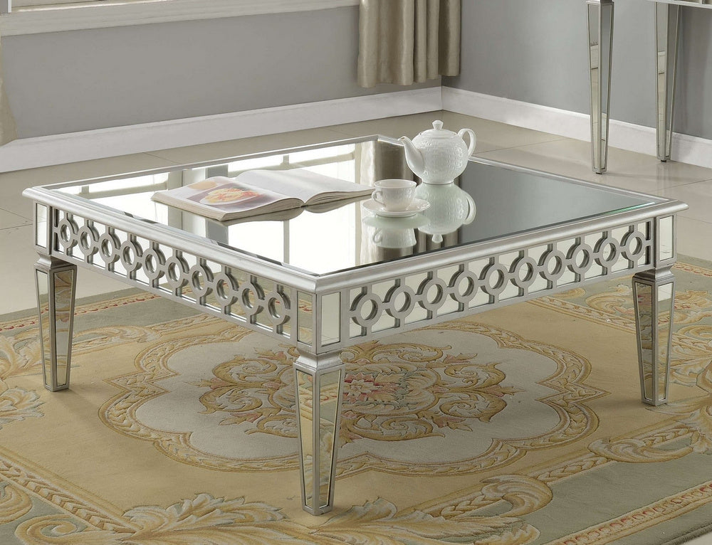 Jadyn Silver Mirrored Square Coffee Table