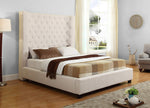 Jamie Cream Velvet King Bed (Oversized)