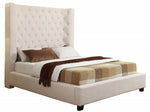 Jamie Cream Velvet Queen Bed (Oversized)