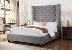 Jamie Grey Velvet Cal King Bed (Oversized)