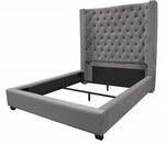 Jamie Grey Velvet King Bed (Oversized)