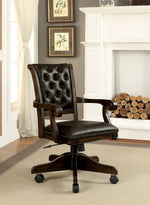 Kalia Brown/Dark Brown Leatherette Arm Chair