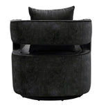 Kennedy Black Velvet Swivel Accent Chair