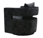 Kennedy Black Velvet Swivel Accent Chair