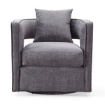 Kennedy Grey Velvet Swivel Accent Chair