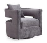 Kennedy Grey Velvet Swivel Accent Chair