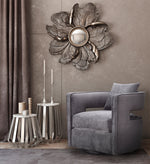 Kennedy Grey Velvet Swivel Accent Chair