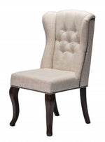Keri 2 Beige Linen/Wood Side Chairs
