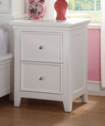 Lacey Youth White Wood Nightstand with 2 Drawers