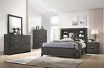 Lantha Gray Oak Hardwood King Bed with Storage