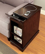 Lilith I Cherry Wood Side Table with Usb